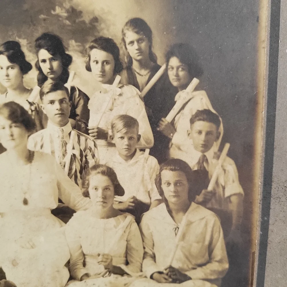 Antique Cabinet Card Sepia Photo Graduation 1920's Professional Pic H 12